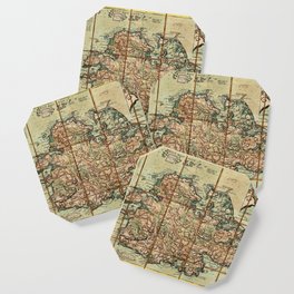Map Of Antigua 1779 Coaster | Drawing, Vintage 