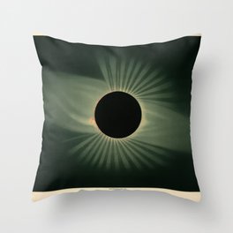Total solar eclipse by Étienne Léopold Trouvelot (1878) Throw Pillow