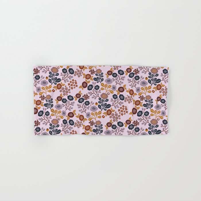 Rustic Fall Blooms on Lavender Hand & Bath Towel