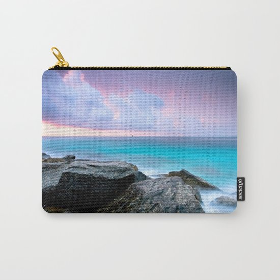 Aqua Water Pastel Pink Sunrise Carry-All Pouch