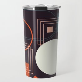 Mid century geometric pattern abstract dark Travel Mug
