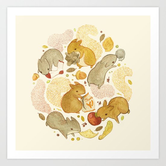 Things Squirrels Probably Shouldn't Be Eating Art Print
