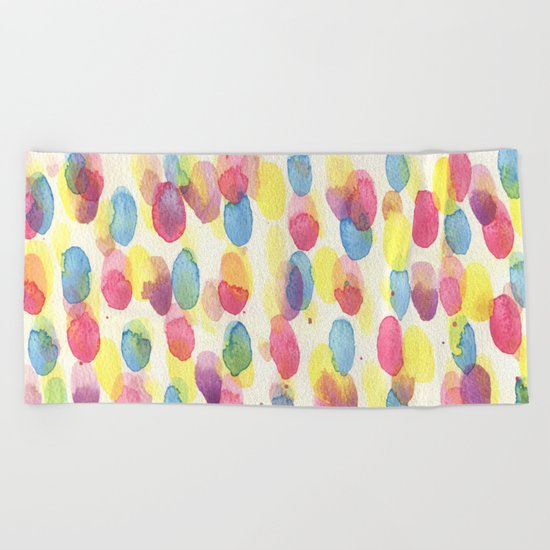 CUTE GEOMETRIC WATERCOLOUR PATTERN Beach Towel