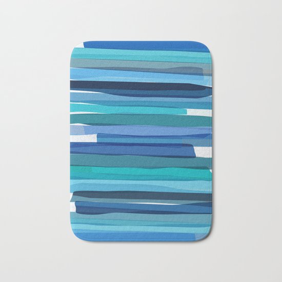 Blue Stripes Bath Mat