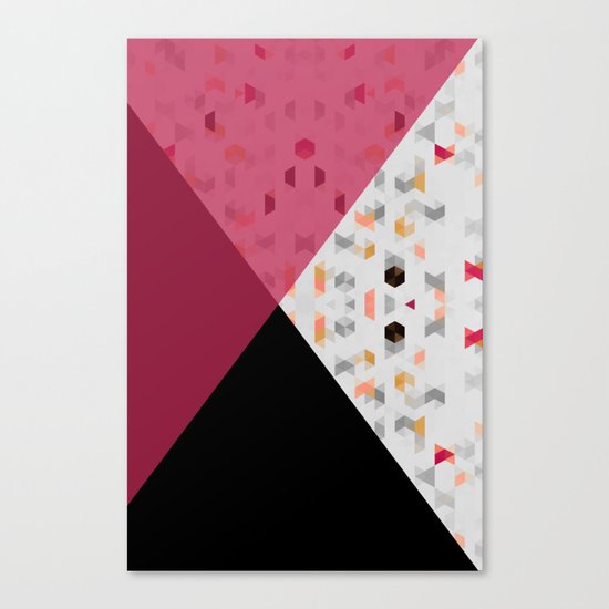 Little Triangles with Black and Pink Canvas Print