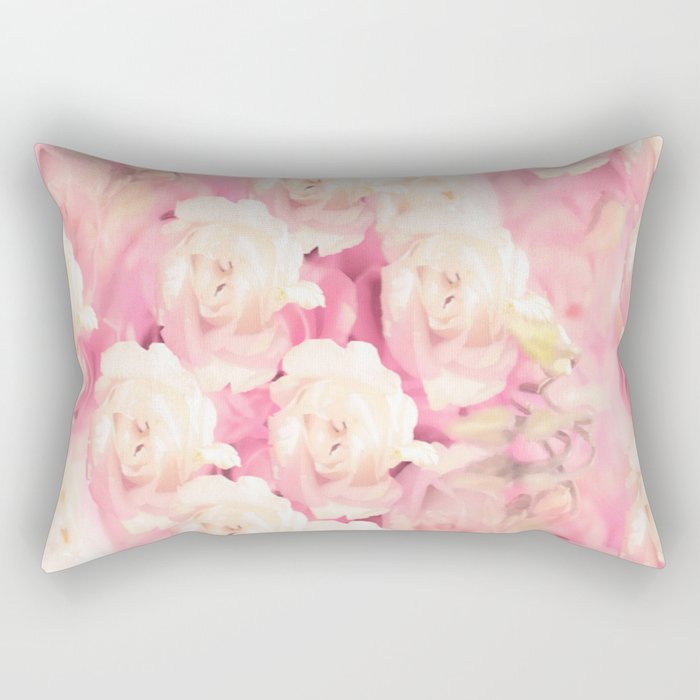 White and pink flowers in summer romance vintage style Rectangular