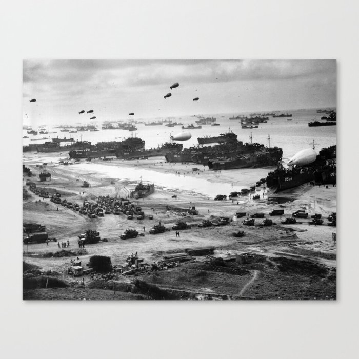 Omaha Beach Resupply - Normandy Invasion - 1944 Canvas Print