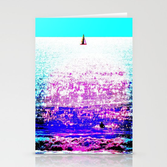 Sailboat and Swimmer (2d) Stationery Cards