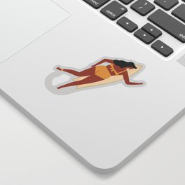 Paddle out Sticker | Summer, Drawing, Surf, Girl, Surfer, Surfboard, Sea, Surfers, Surfing, Curated 