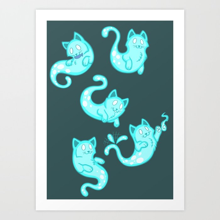 Catsper -Blue Art Print