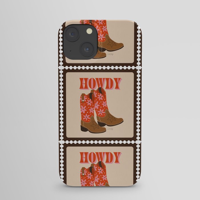 Howdy Cowgirl – Coral & Pink iPhone Case