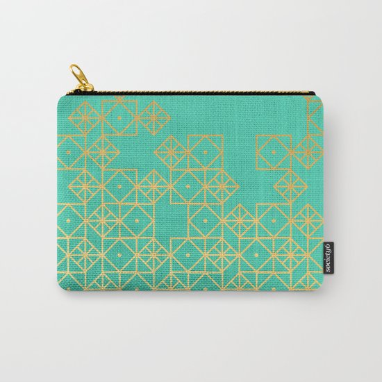 Geometric Turquoise Carry-All Pouch