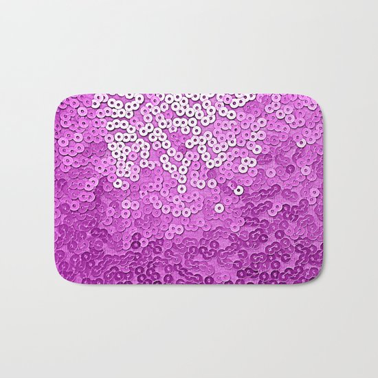 Fun Purple Sequins Bath Mat