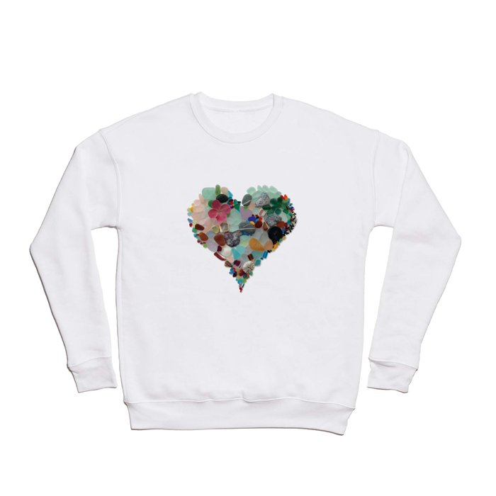 Love -  Sea Glass Heart A Unique Birthday & Father’s Day Gift Crewneck Sweatshirt