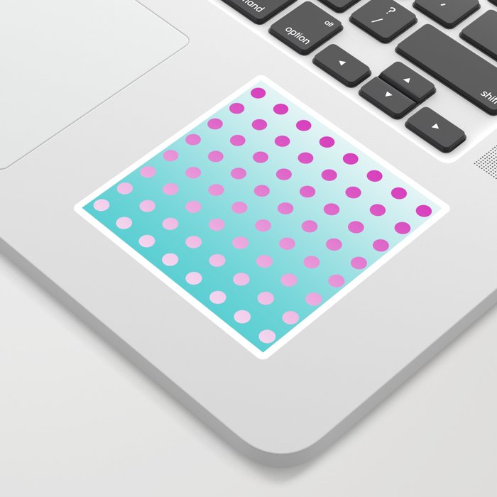 pink and aqua dots gradation Sticker