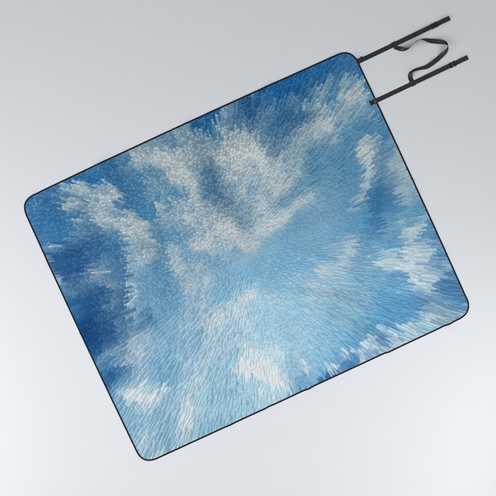 Baby blue sky pixel art Picnic Blanket