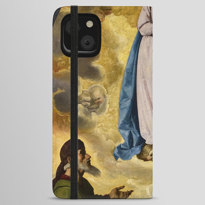 The Immaculate Conception with Saint Joachim and Saint Anne by Francisco de Zurbaran iPhone Wallet Case
