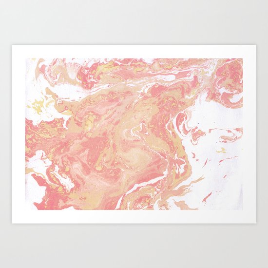 Marble texture background pastel cream shades . Art Print
