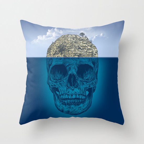 Skull Island Throw Pillow