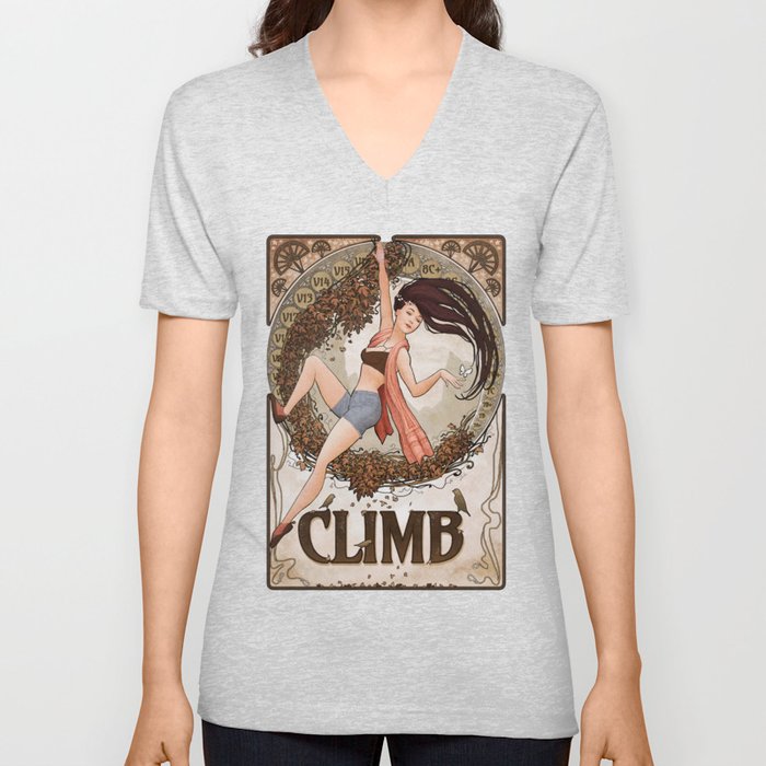 Art Nouveau Climber V Neck T Shirt