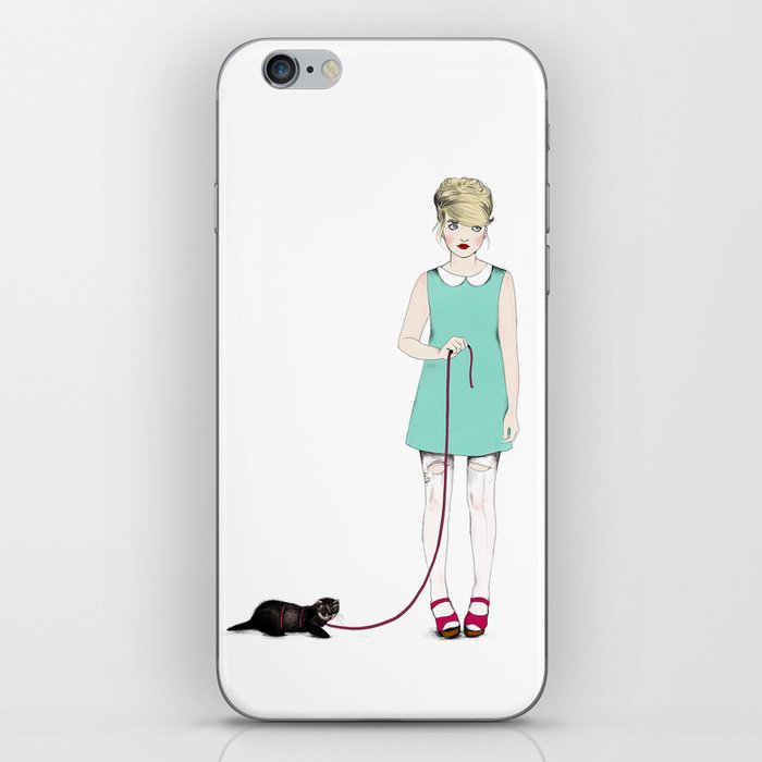 The girl with the ferret iPhone Skin
