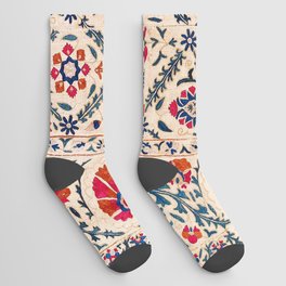 Kermina Suzani Uzbekistan Floral Embroidery Print Socks