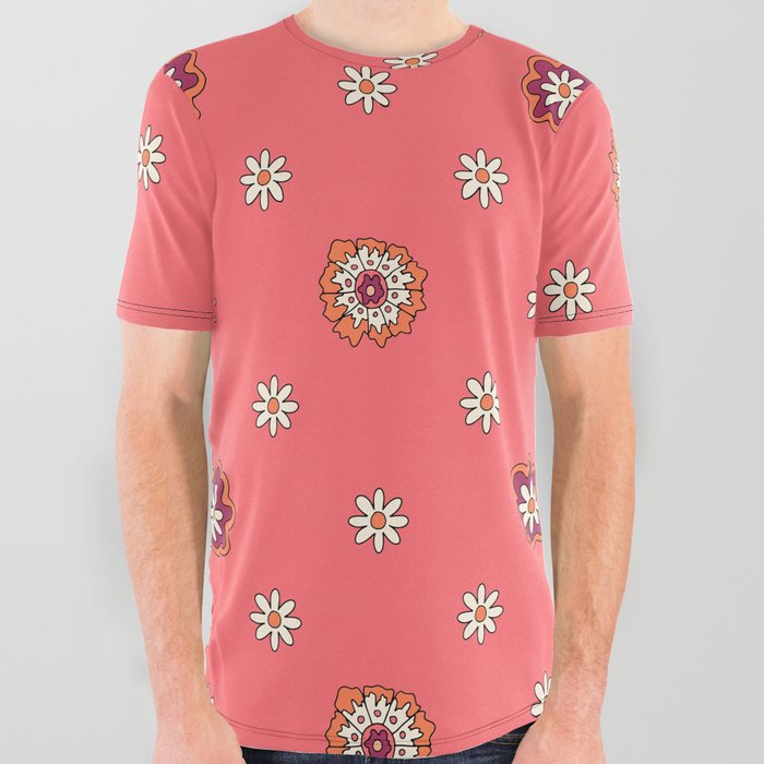 Flora RED All Over Graphic Tee