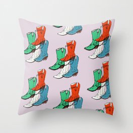 Cowgirl Boot Mood - these boots are made for walking Throw Pillow