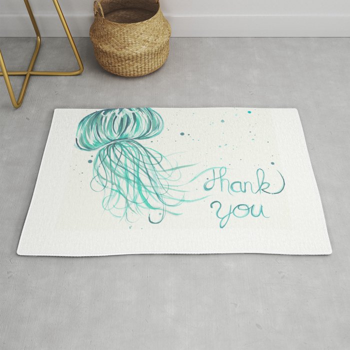 Thank You Jellyfish Painting Rug