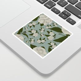 Vintage White flower pattern Sticker
