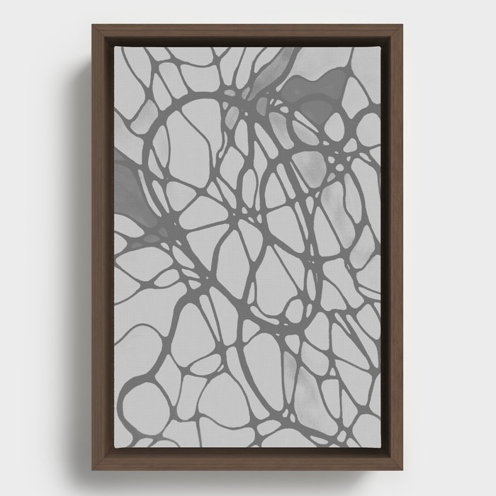 Edited Neurographic pattern with a circles and variety shapes by MariDani Framed Canvas