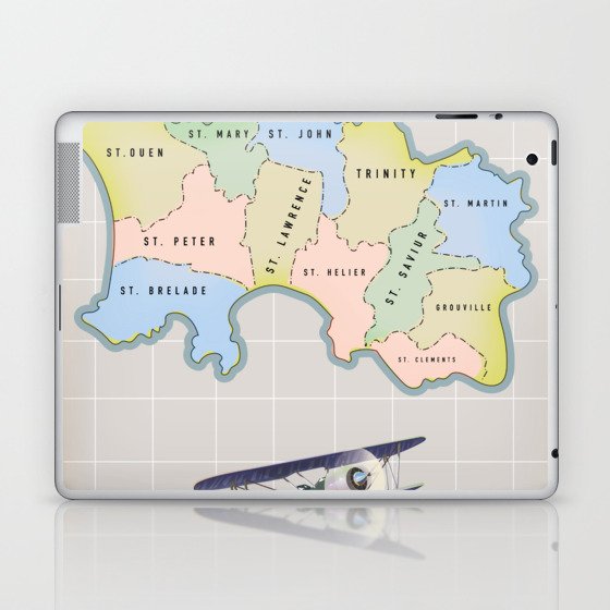 Jersey Vintage map Laptop & iPad Skin