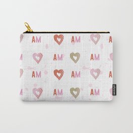 AM Monogram Initial Pattern with Spatter Carry-All Pouch