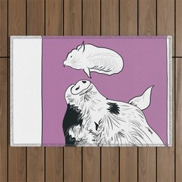 mama  and baby pigs Outdoor Rug