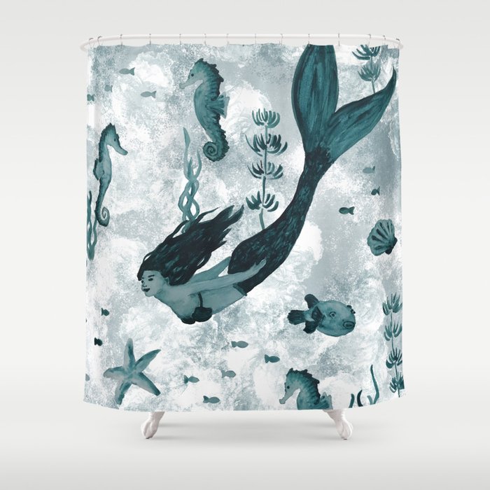Under The Sea Teal Part 2 Shower Curtain By Boissindesign Society6