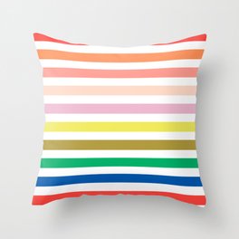 Rainbow stripes colorful decor for kids room nursery boy or girl Throw Pillow