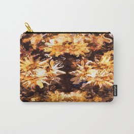 Gold and Brown Floral Impressionist Art Carry-All Pouch
