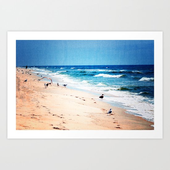 Alone with the calming waves Art Print