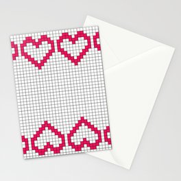 Embroidered hearts Stationery Card