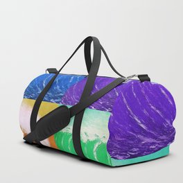 Califorinia extreme surfing big wave multi-color collage with surfer landscape painting Duffle Bag