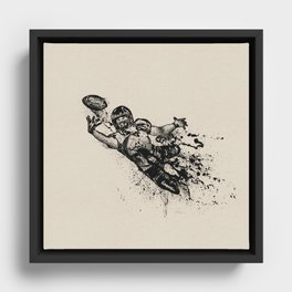 American Football player ink splatter Framed Canvas