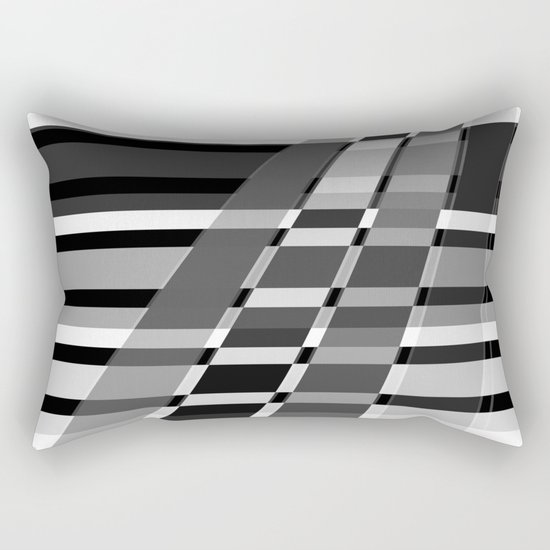 Black and white abstract pattern . The slant line 1. Rectangular Pillow
