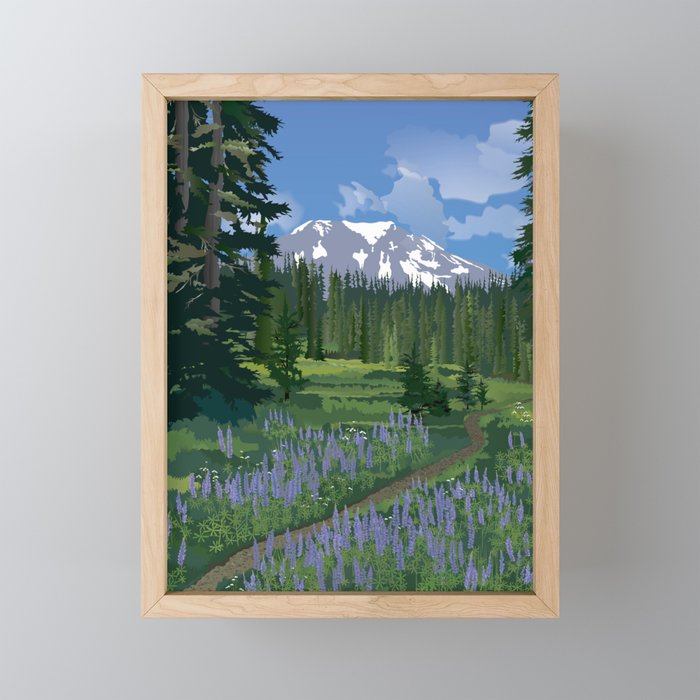 Killen Creek Trail Mt Adams Framed Mini Art Print