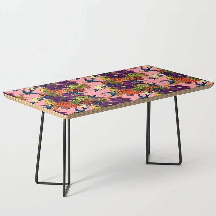 Vintage Swallow Floral Pink Coffee Table