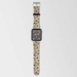 BLUE STRAWBERRIES AND WHITE FLOWERS PRINT Apple Watch Band