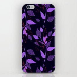 Midnight Purple Neon Foliage iPhone Skin
