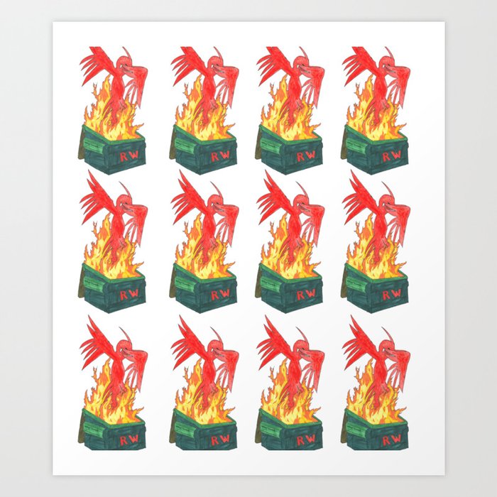 Dumpster Phoenix Pattern Art Print