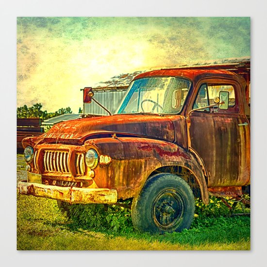 Old Rusty Bedford Truck Canvas Print