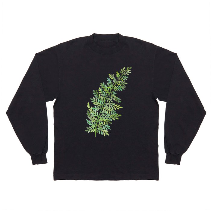 Watercolor Fern - Green Long Sleeve T Shirt