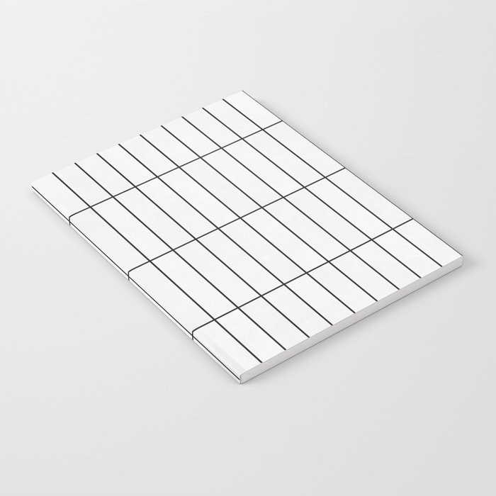 Rectangular Grid Pattern - White Notebook
